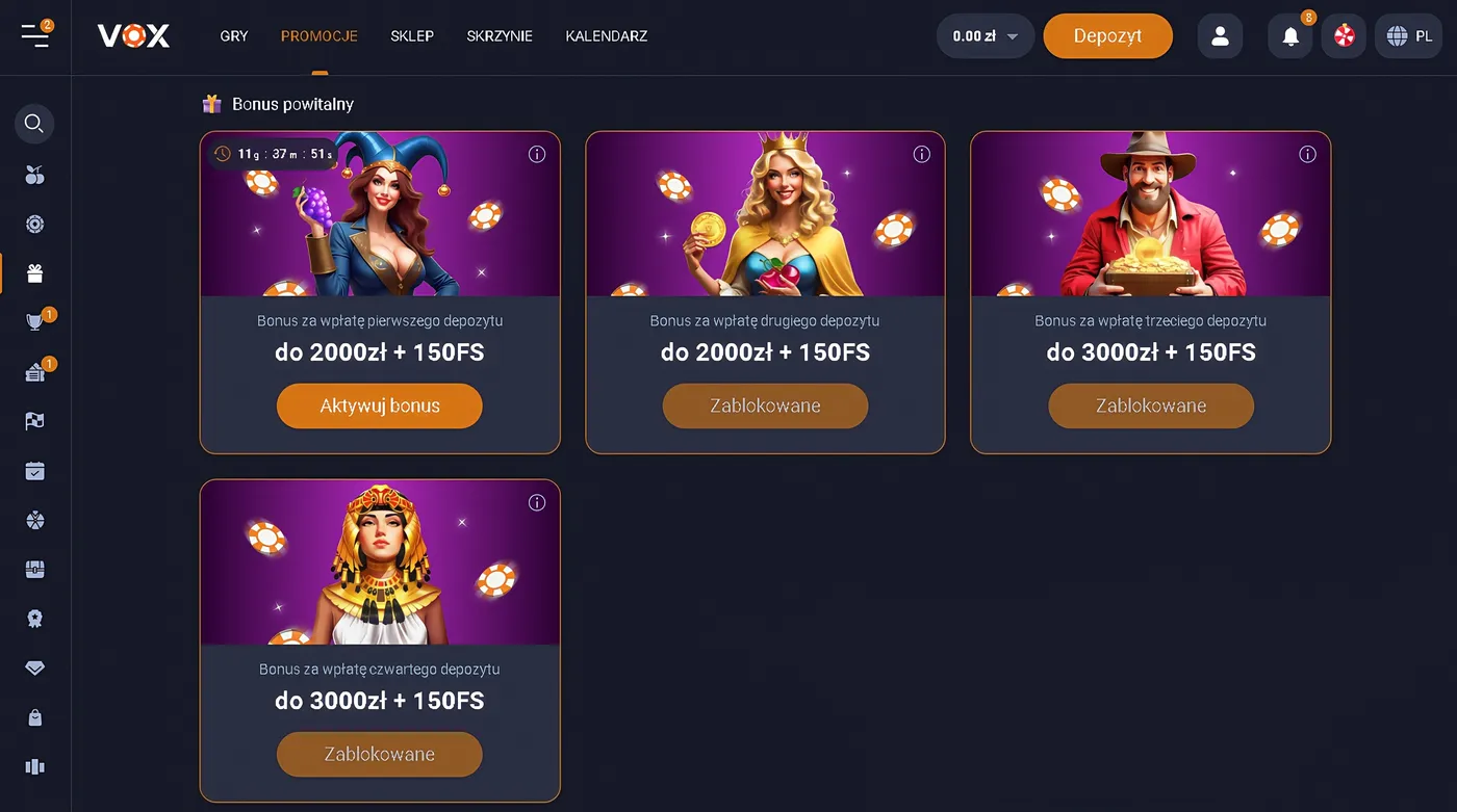 Bonus Vox Casino na pierwsze 5 depozytów