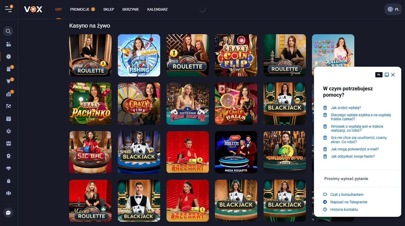 Vox Casino Polska – pomoc techniczna i kontakt